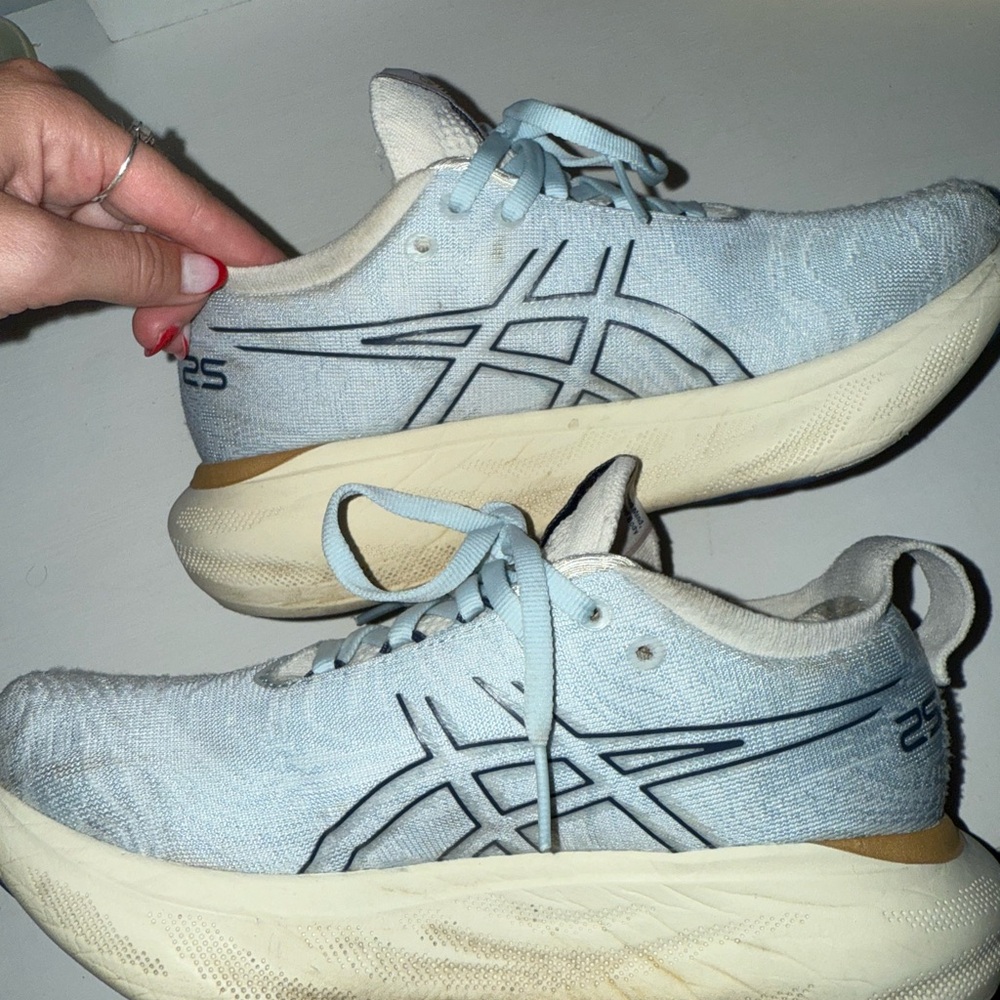 ASICS Light Blue and Cream Sneakers - Picture 3 of 6